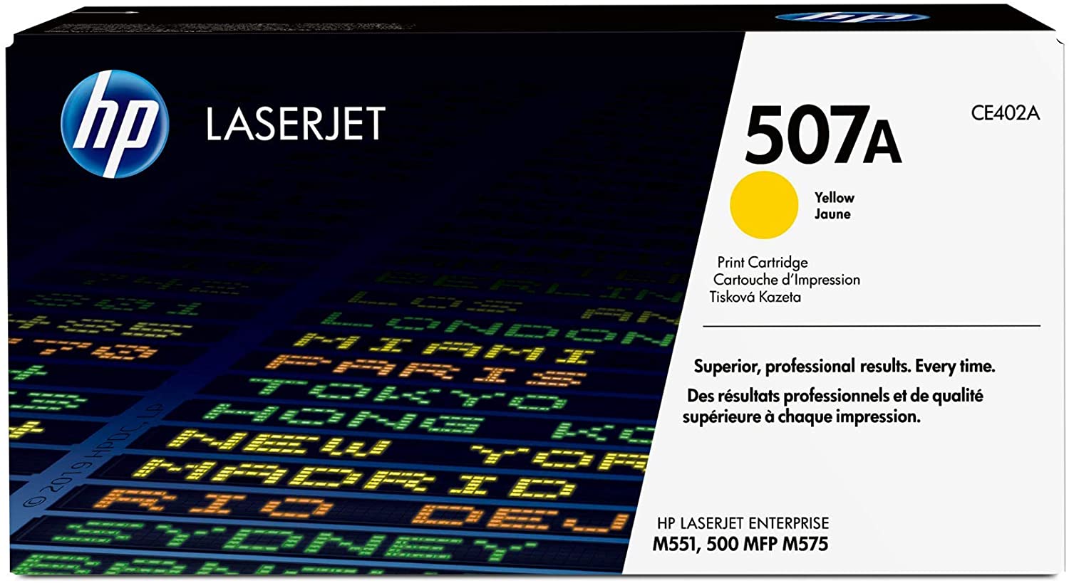 HP 507A CE402A toner Authentique, imprimantes HP LaserJet Enterprise M551/M575 et HP LaserJet Pro M570, Jaune HP 507A CE402A toner Authentique, imprimantes HP LaserJet Enterprise M551/M575 et HP LaserJet Pro M570, Jaune